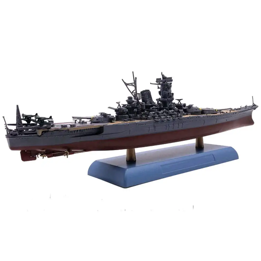 Miniature Size High Simulation Yiju 1:1000 Japanese Yamato Model II Ship Alloy Hull 
