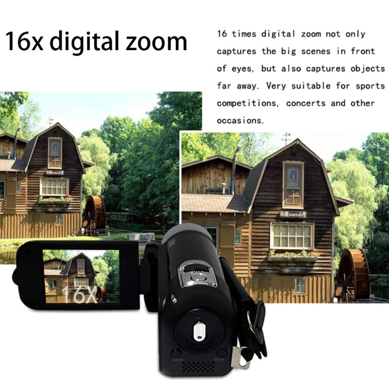 vídeo filmadora tela da aleta 16x digital zoom câmera gravador