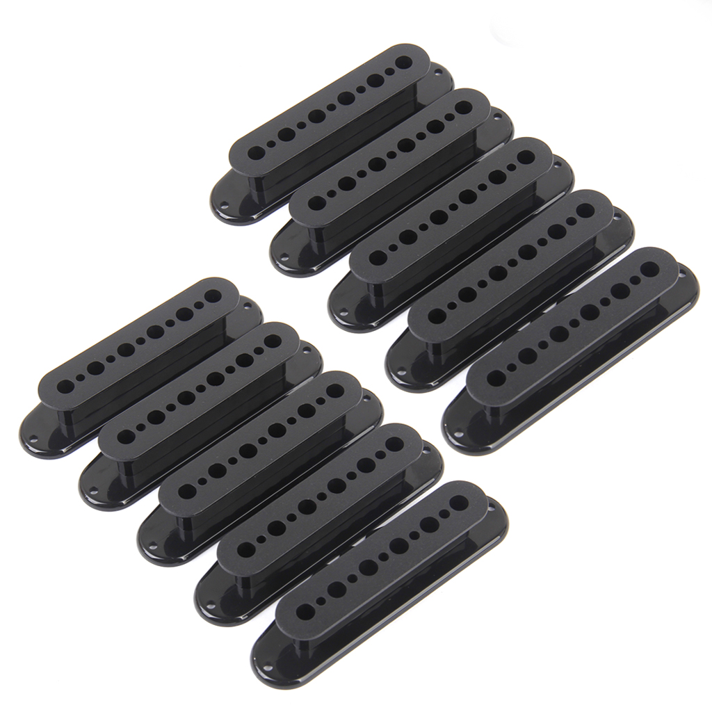 Plastic Guitar Pickup Bobbins 48mm Pole Spacing Guitar Accs Set Of 10 Black