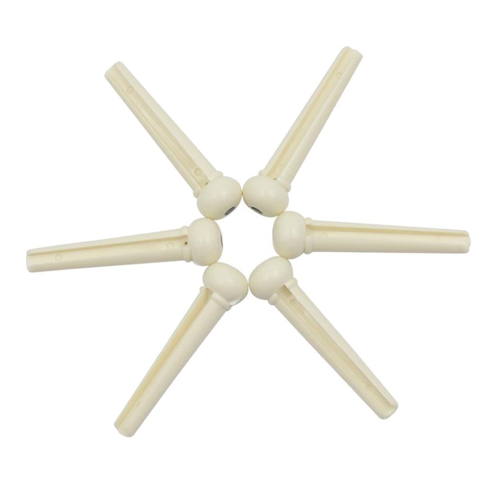 6 Pieces Wood Bridge Pins Guitar String Pegs for Acoustic Folk Guitar Parts