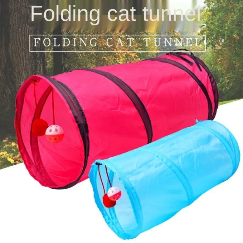 cat fish toy Cat Tunnel 2 Holes Pet Play Tubes Balls Collapsible Crinkle Kitten Toys Puppy Ferrets Rabbit Play Dog Tunnel Tubes toys to keep dogs busy