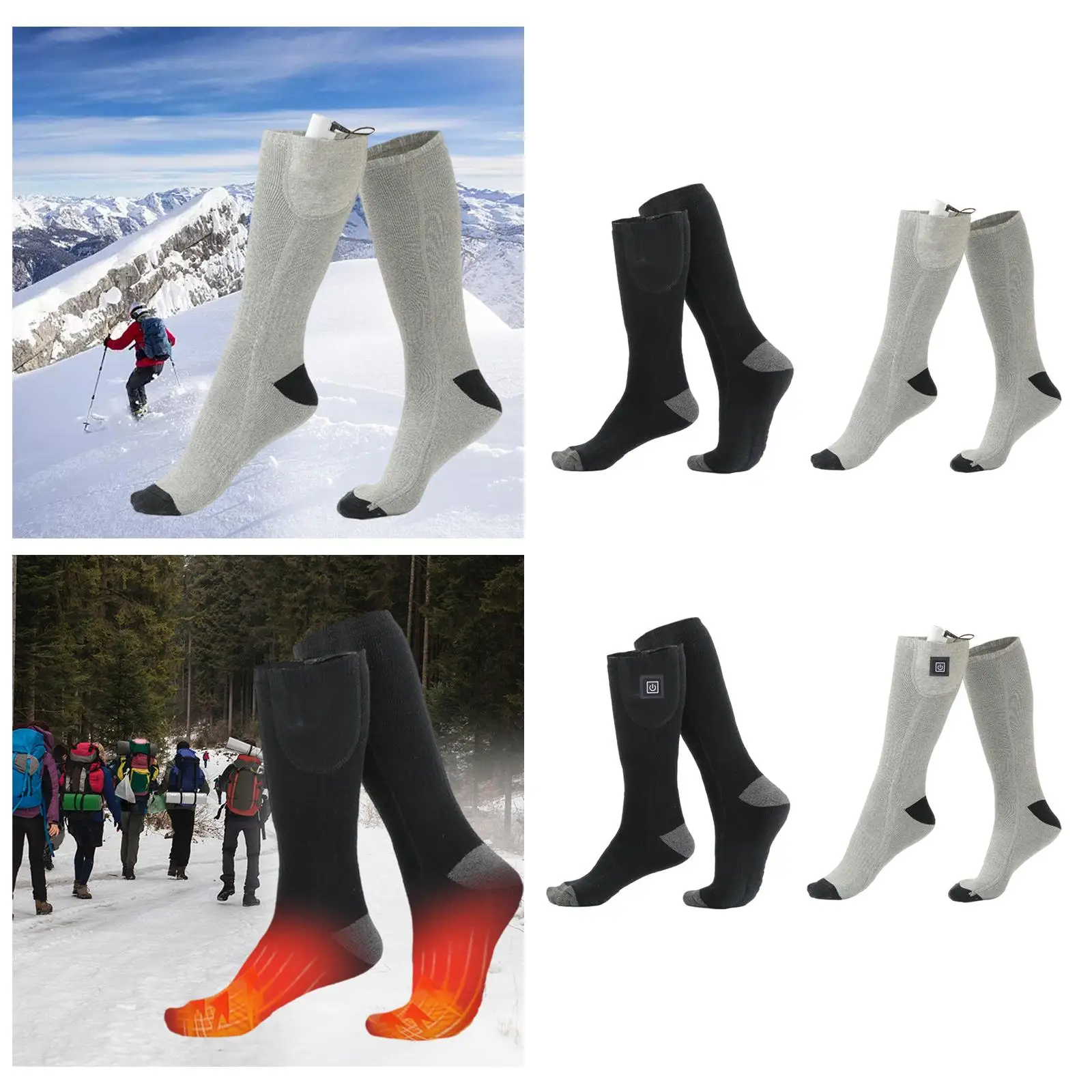 4000mah Winter Heated Socks Men`s Women`s Thermal Heating Socks Foot Warmer Electric Socks Warm Socks Trekking Ski Cycling