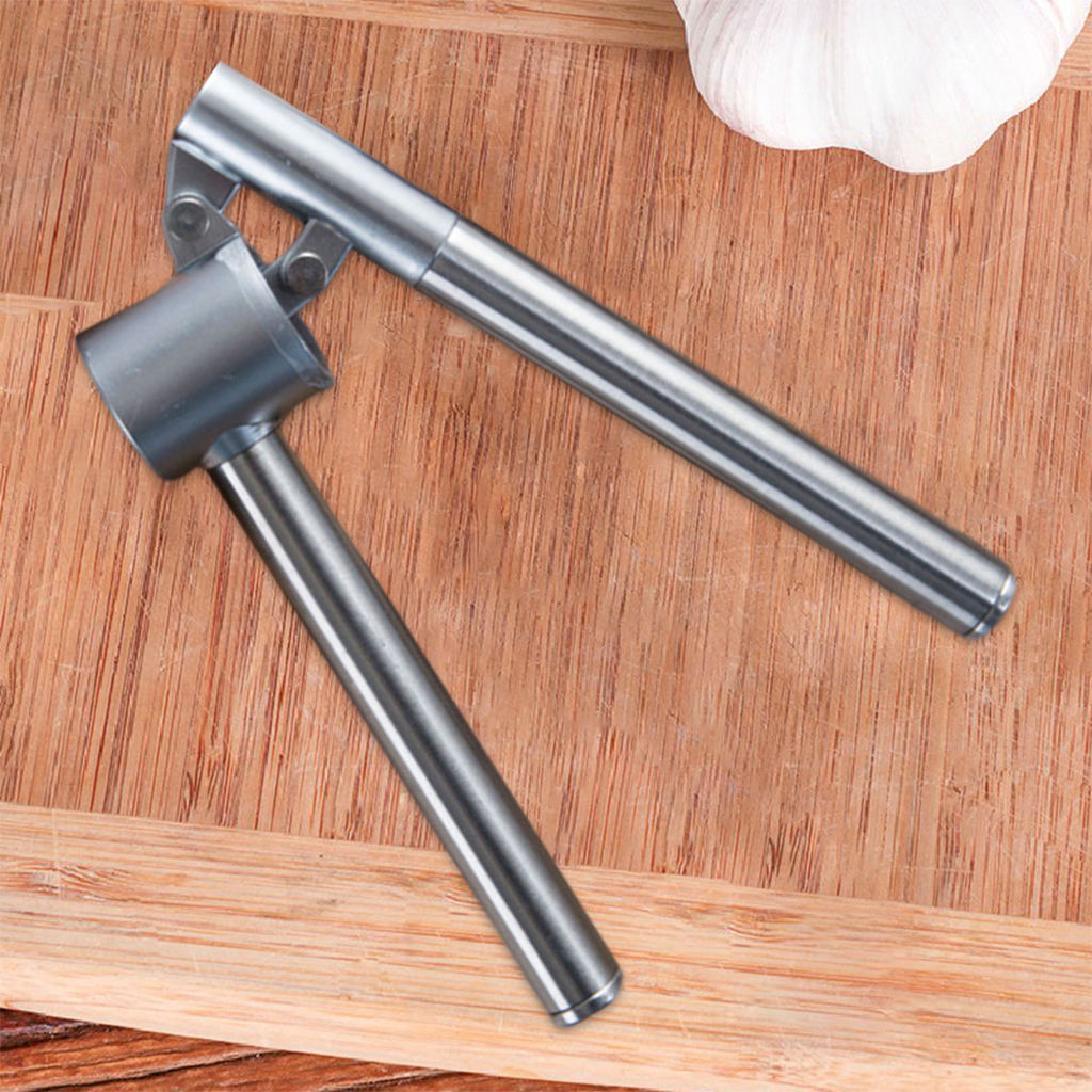 Garlic Press Crusher Dishwasher Masher Multifunction Burlap Press Comes Silver Mincer Extract Ginger Press for Garlic