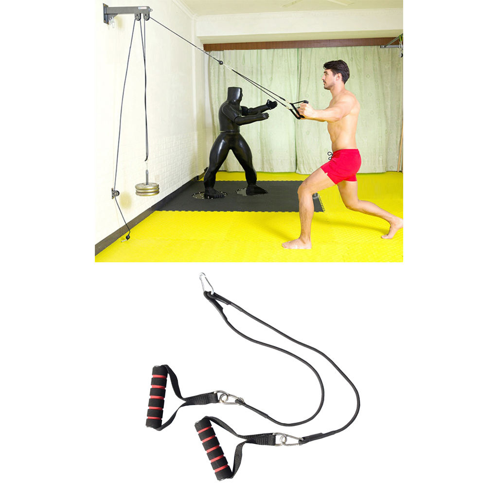 Home Pulley Cable Machine DIY  Foam Handle  Strap 2.5 Pull Down Rope