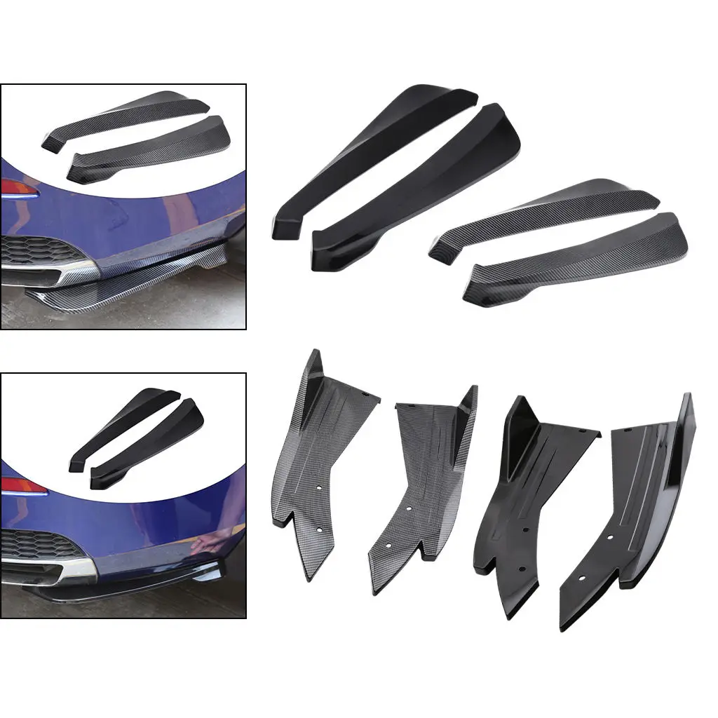 Set of 2 Rear Bumper Lip Diffuser Splitter Lip Wrap Angle Splitters Scratch Protector Protective Pallet Anti-Scratch Universal