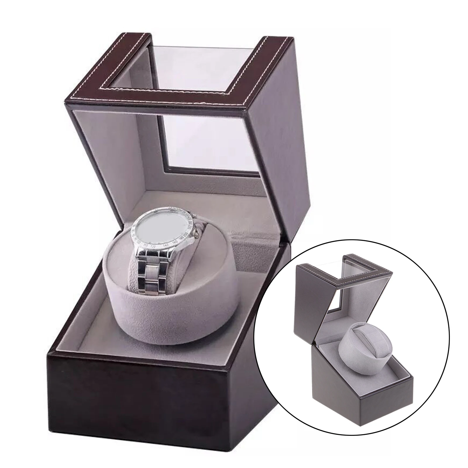 Battery Powered Automatic Watch Winder Watch Case Organizer with Quiet Motor Jewelry Storage for Mechanical Watch Bedroom Gifts