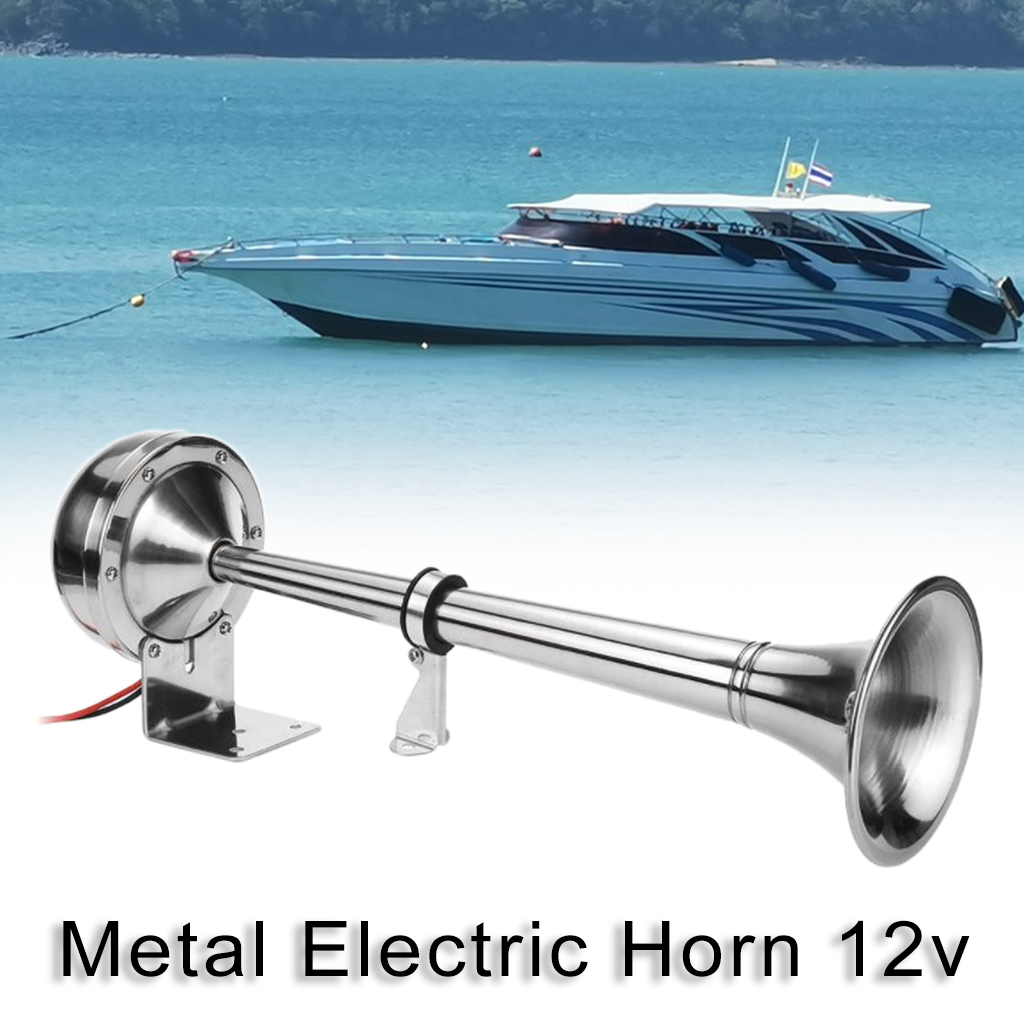 12v Marine Boat Horn Stainless Steel Single Air Trumpet for Ship Train RV Trailer
