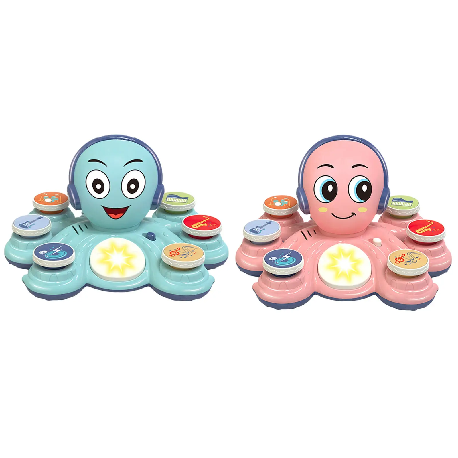 Baby Octopus Hand Drum Musical Instrument Play Rhythm & Sounds Toys for 6-12Month Kids