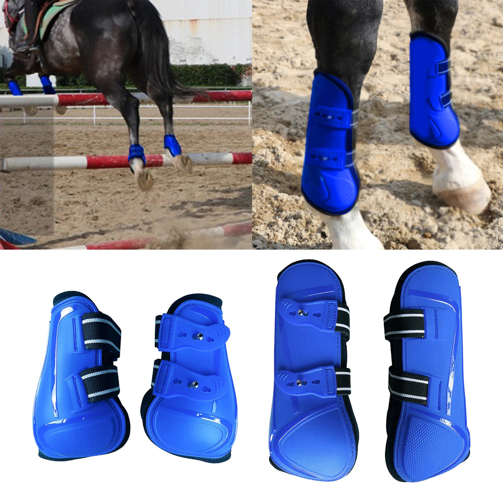 Adjustable Horse Riding Leg Boots Equine Front Leg Guard Front Hind Boots Neoprene Horse Leg Protector Equestrian Equipment