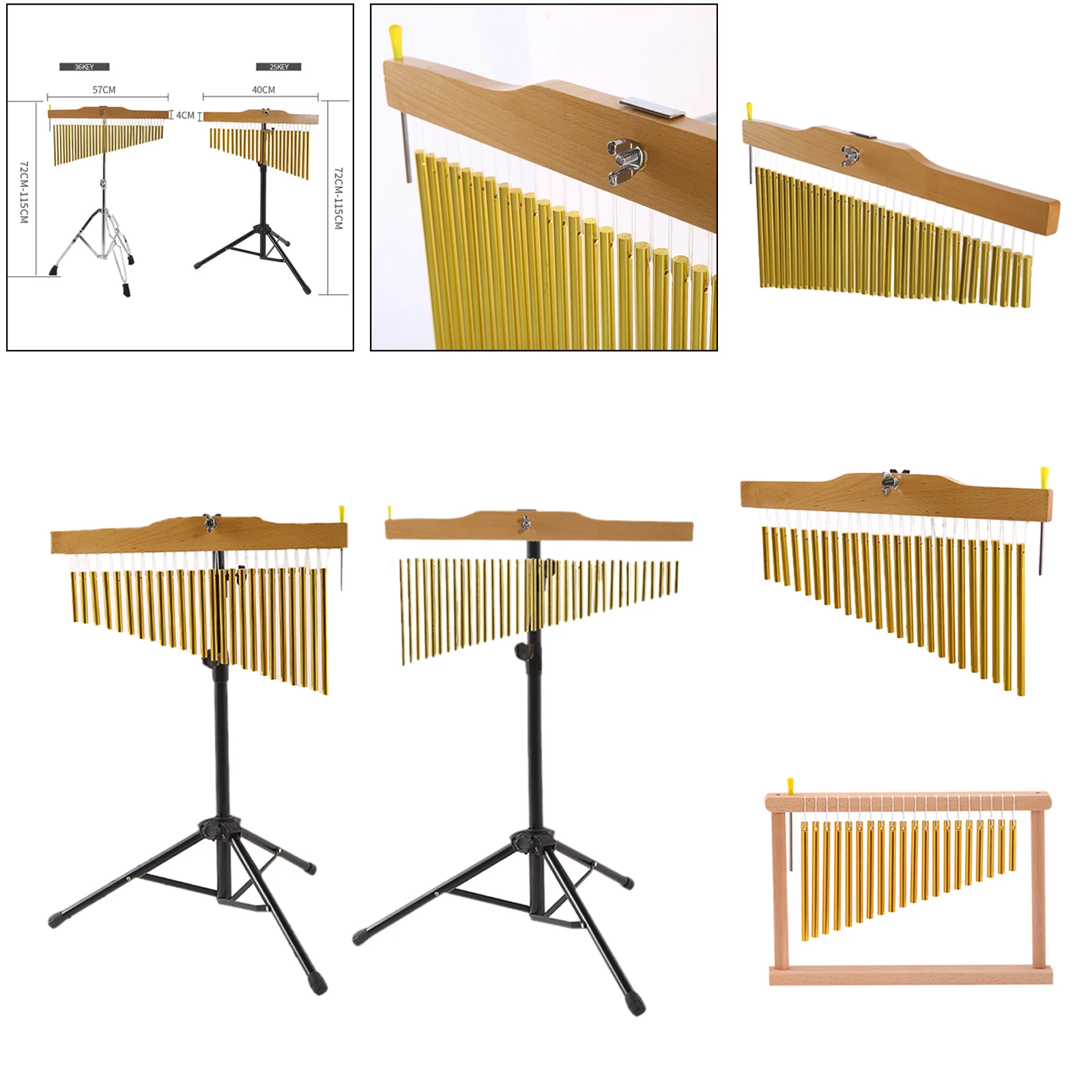 Single Bar Chimes Convenient Durable Bar Chimes with Mounting Stand for Music Accompaniment for Performance 36 notes 
