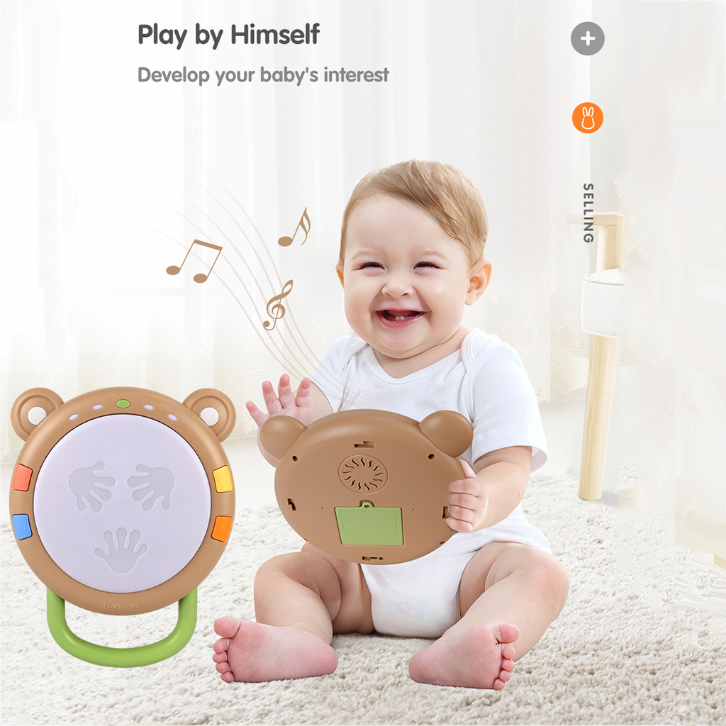 Baby Music Toy Infant Hand Drum Set with LED Light Beat Musical Toys Percussion Musical Activity Toys Early Develop Baby Gifts
