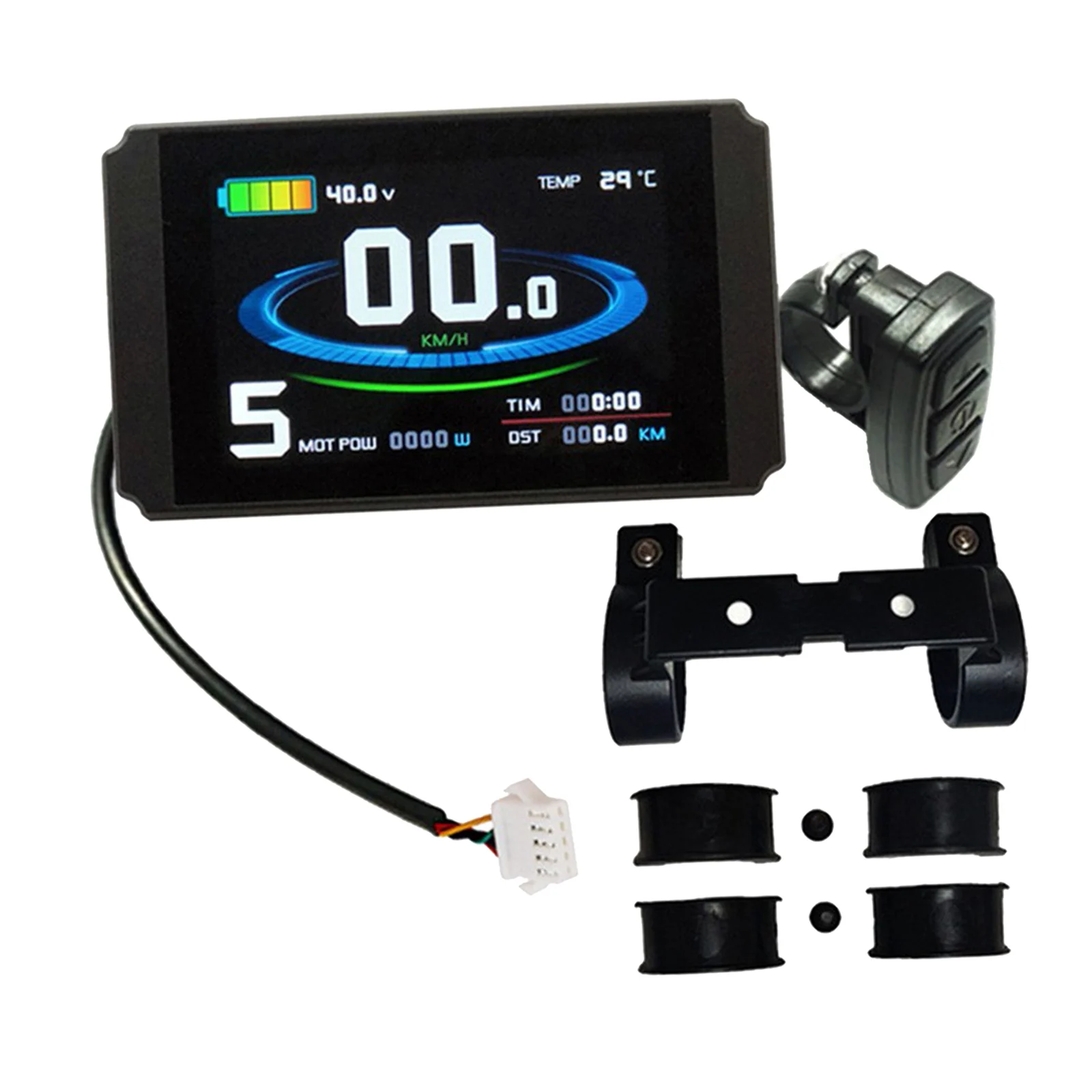 Soaying Electric Bicycle 24V/36V/48V Intelligent KT-LCD8H Colorful Display E-Bike LCD Control Panel Waterproof Plug Accessories