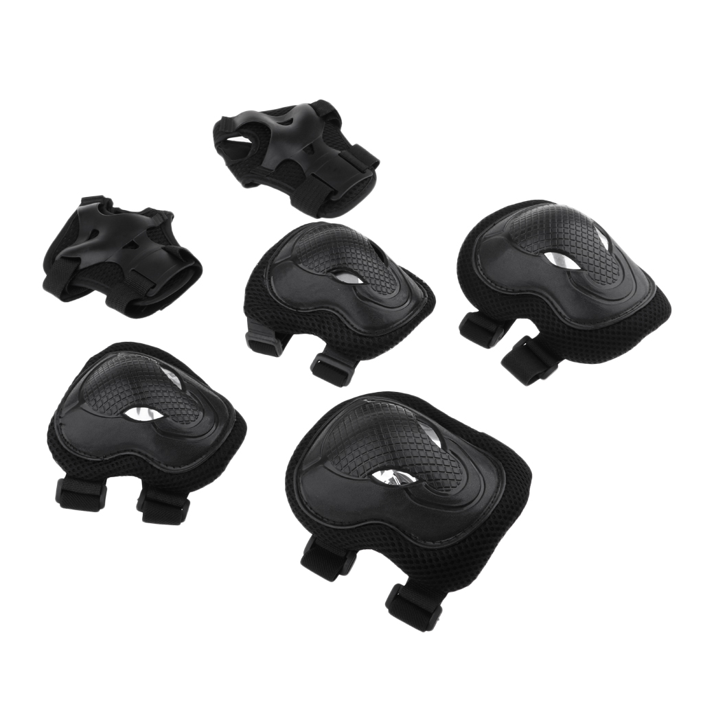 6Pcs Adults Roller Skating  Scooter Knee Wrist Guard Elbow Pad Adjustable