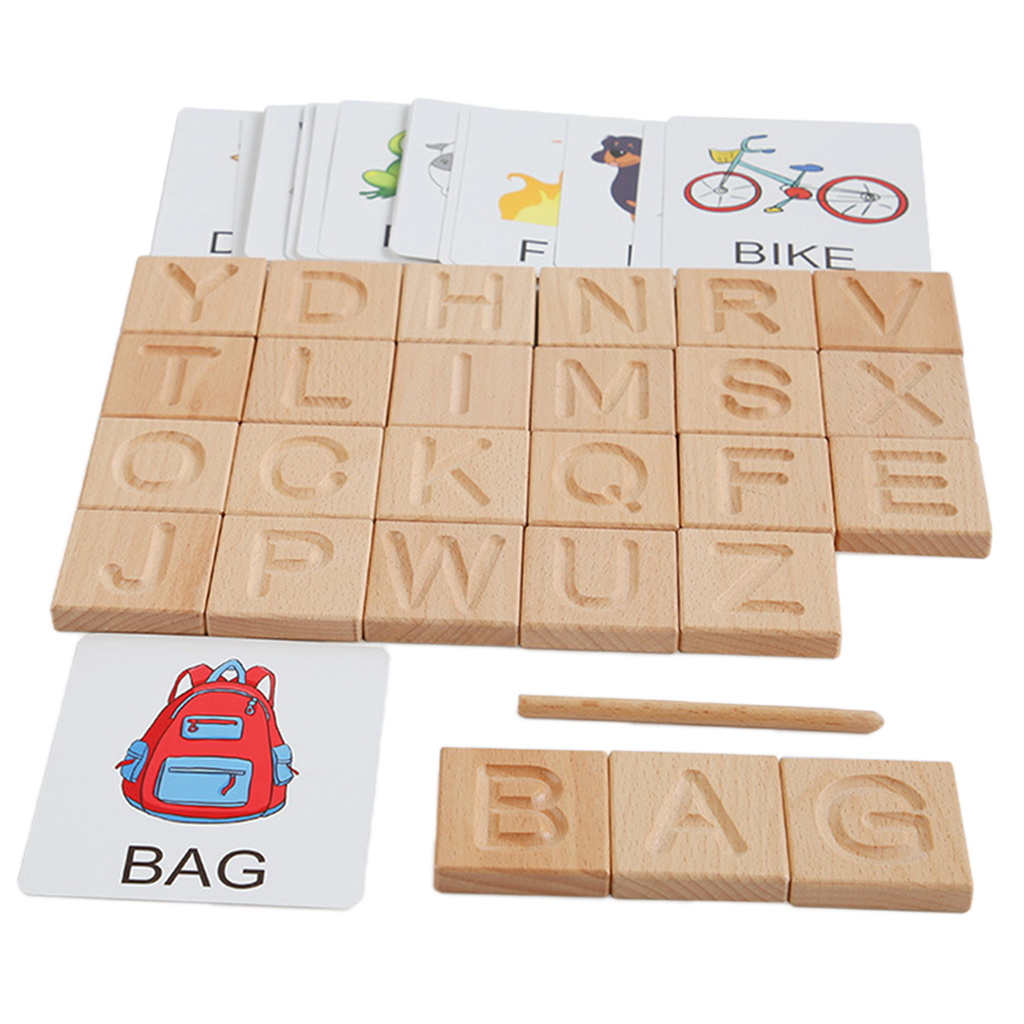 Preschool Learning Alphabet Flash Cards Words Matching Games for Toddlers Boys Girls 3+ Years ABC Letters & Words