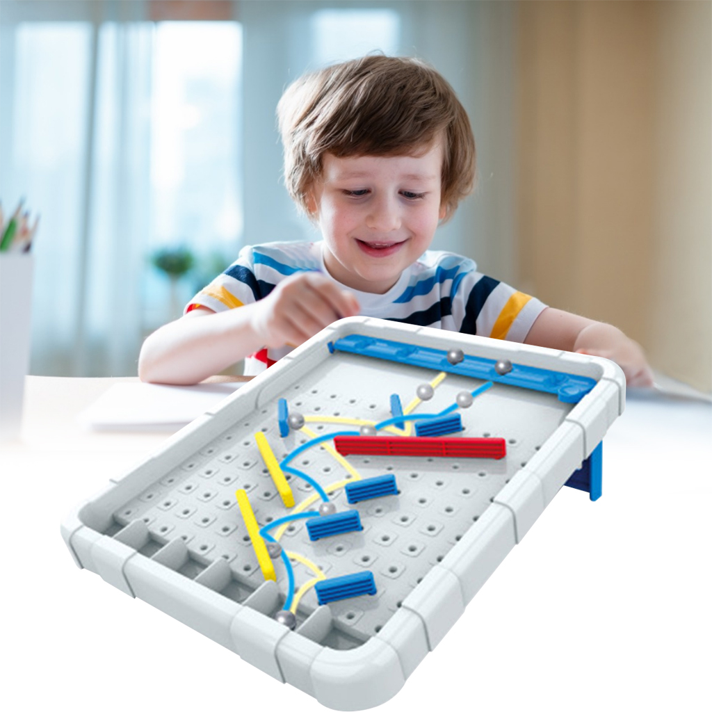 Steel Marbles Puzzle Maze with 40 Trace Cards Challenge Maze Track Family Table Board Game Thinking Logical Toy for Kids Adult