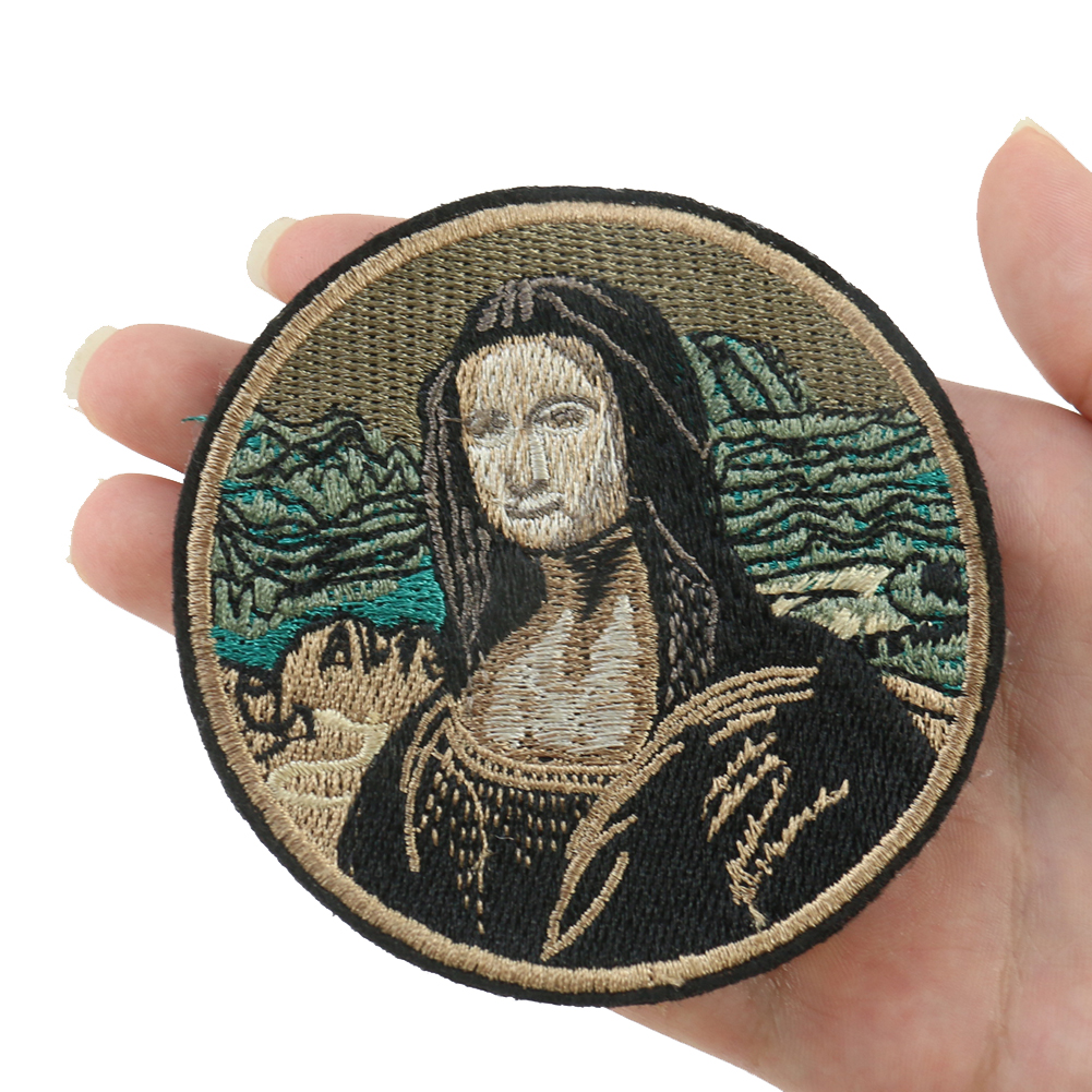 1PC Nachahmung Mona Lisa Stickerei Tuch Aufkleber Personalisierte Kleidung Aufkleber Zubehör Klassische Porträt Dekorative Patches – Detail 1