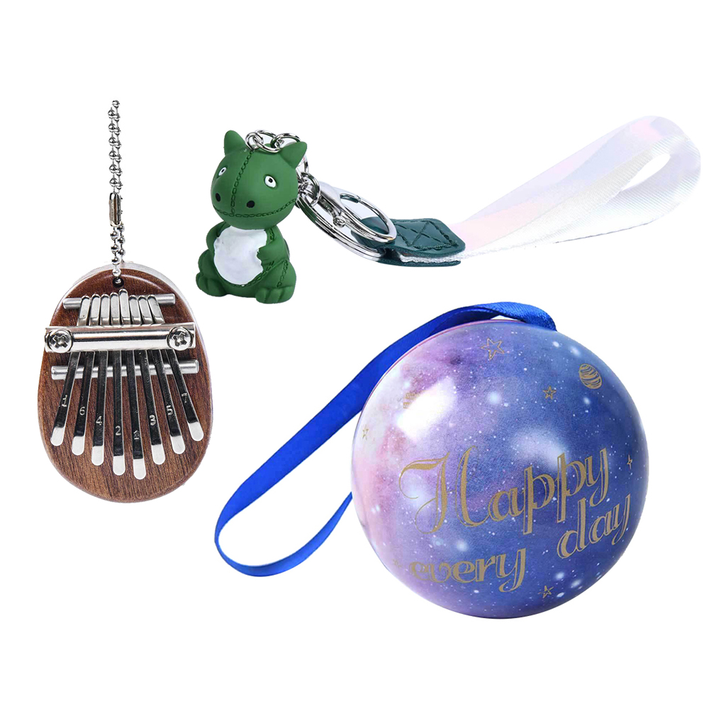 8 Key Mini Kalimba Exquisite Finger Thumb Piano Marimba Musical Pendant Gift for Backpack Schoolbag Musical Lovers