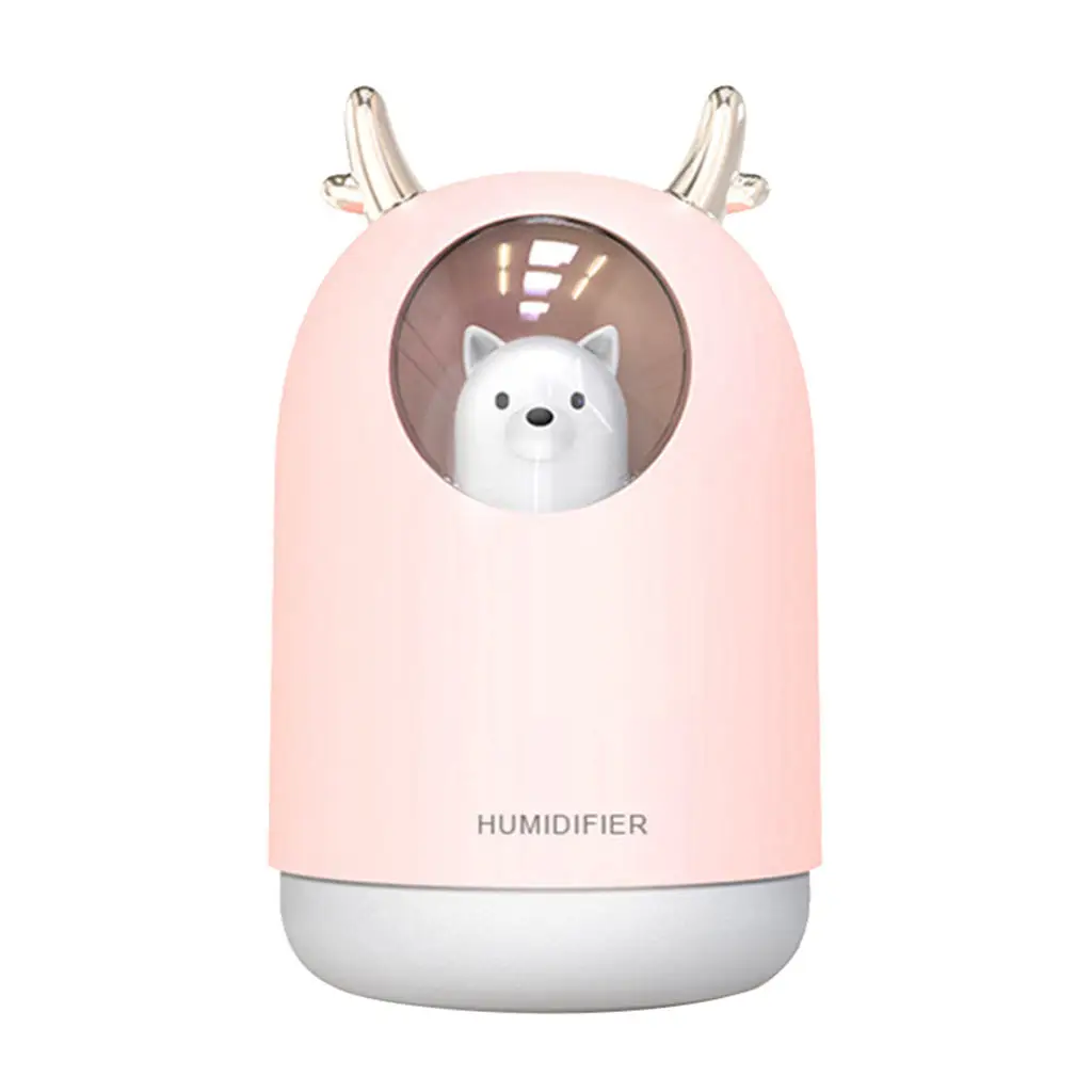 Home Appliances USB Humidifier 300ml Cute Pet Ultrasonic Cool Mist Aroma Air Oil Diffuser Romantic Color LED Lamp Humidificador
