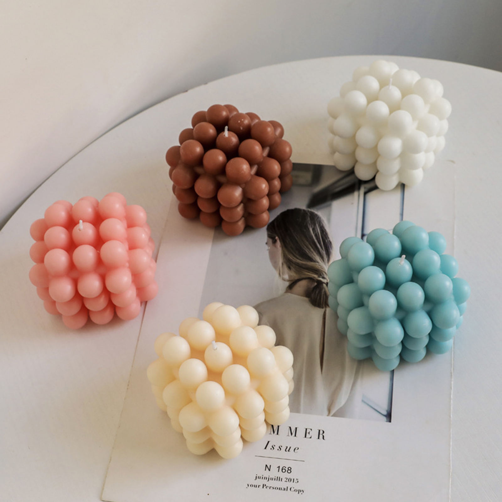 8x8cm Bubble Cube Candle Cute Soy Wax Aromatherapy Candles Scented Relaxing Birthday Gift 1PC