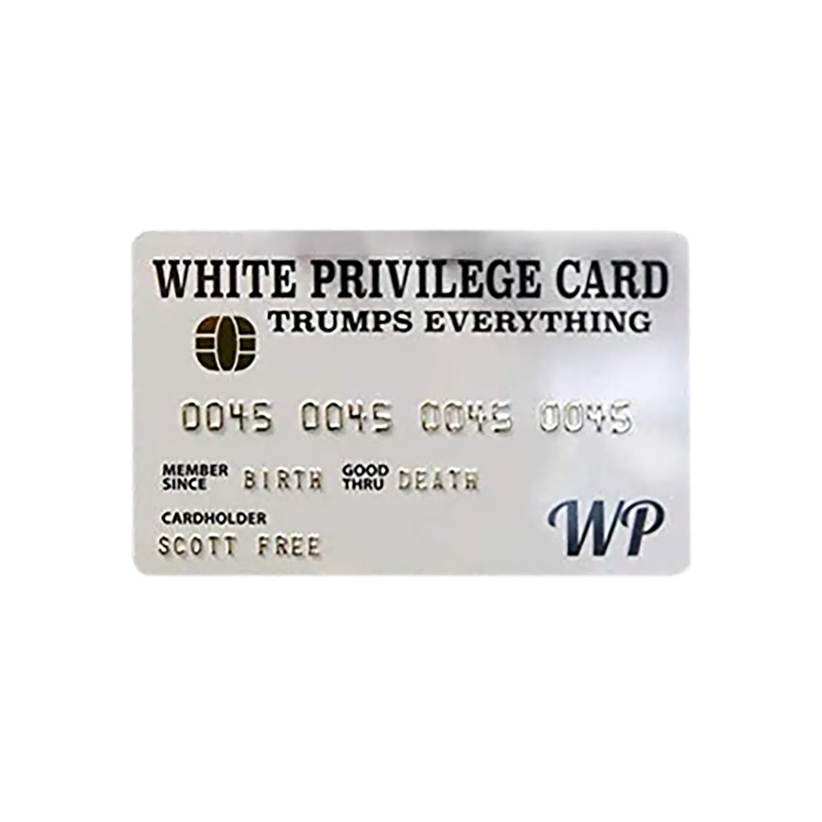 Inspirational Wallet Card Gifts Decal Card Anti Democrat Deposit White Privilege Deplorable Decal Anniversary Card Longgaohui White privilege card Trumps Everything PVC material status