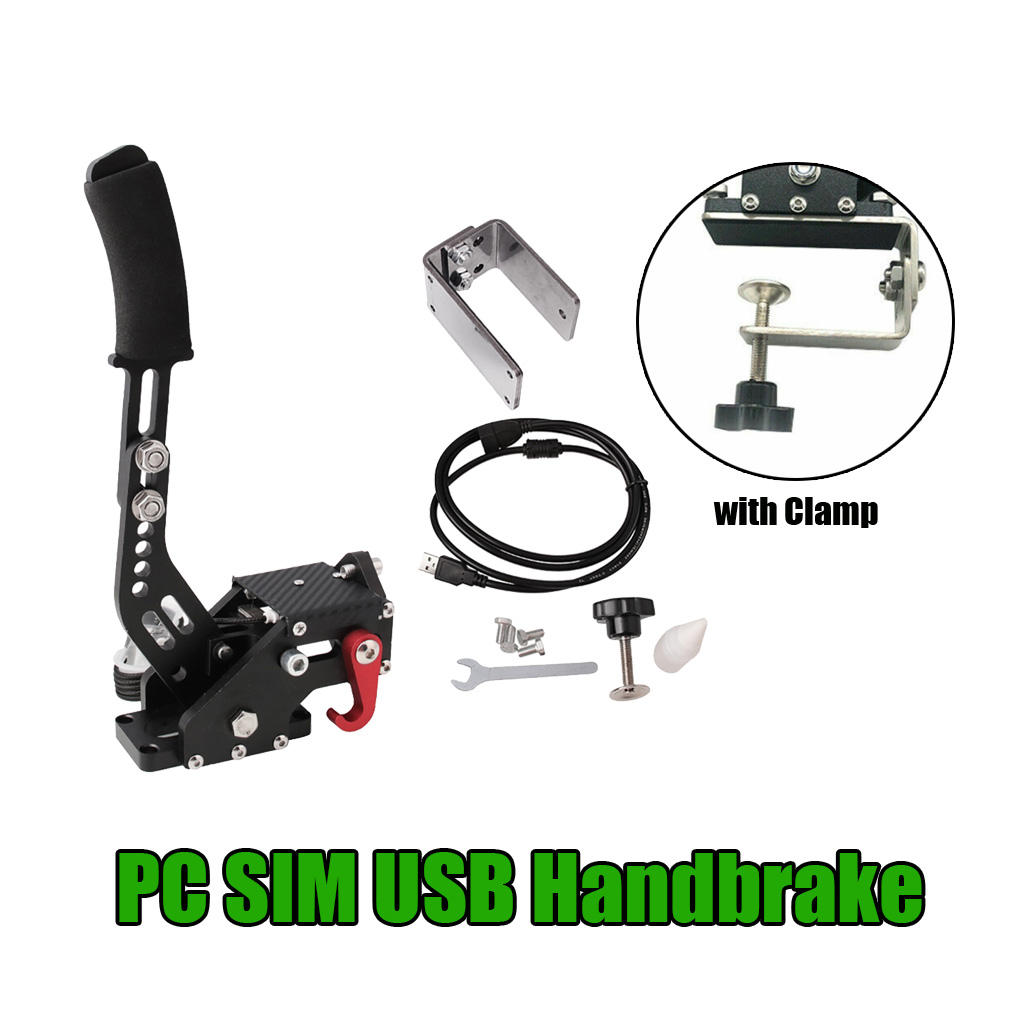 PC USB Handbrake SIM 14bit Hall Sensor Non-touch Switch Non-contact plus Hall Sensor for Racing Games Dirt Rally with Clamp