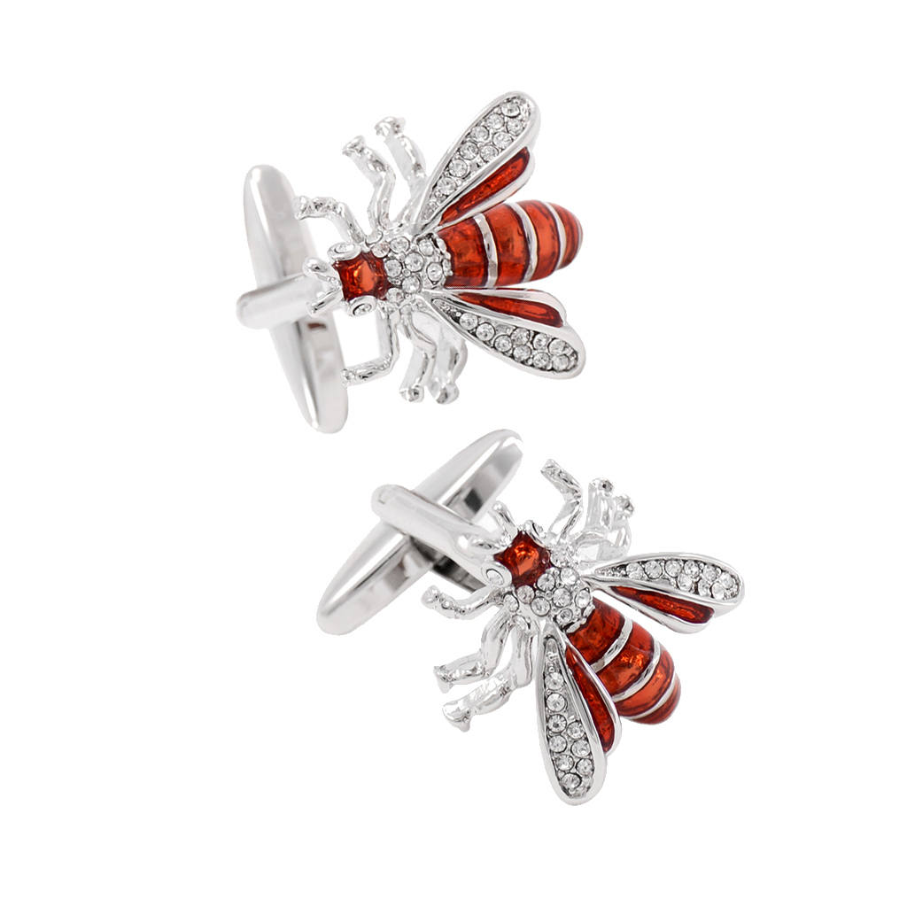 Crystal Bee Copper Wedding Formal Wear Fashion Insect Cufflinks For Men