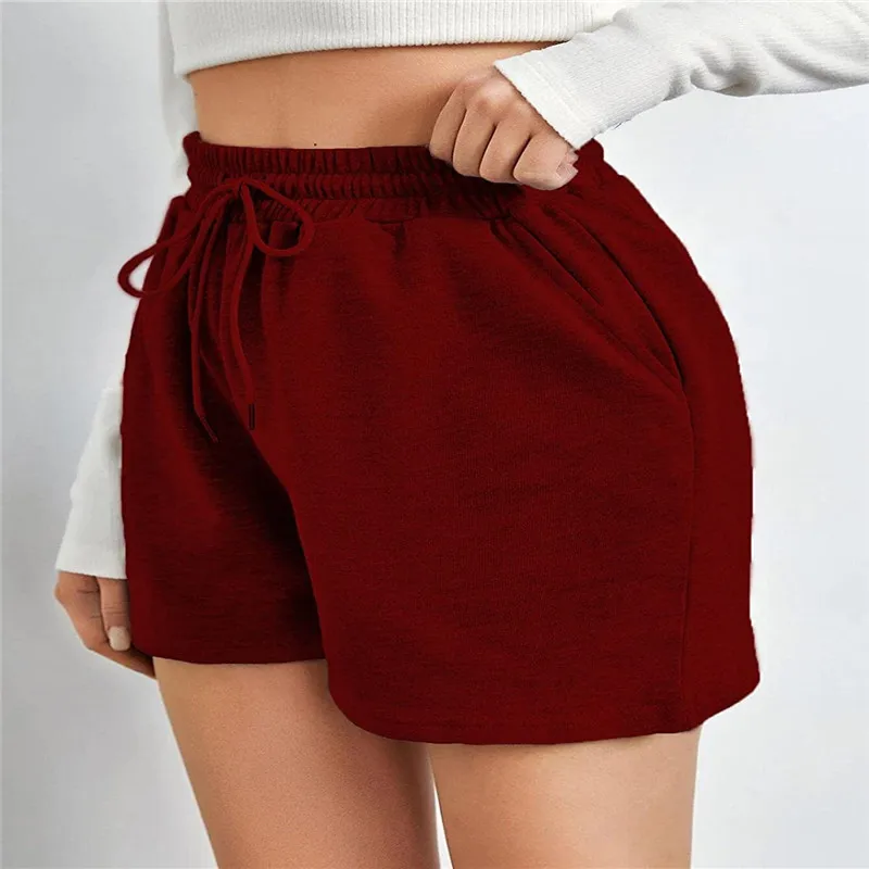 Women Sport Running Shorts Summer Casual Solid Color Loose Drawstring Jogging Sweat Shorts with Pockets Short Pants Work Out nike shorts