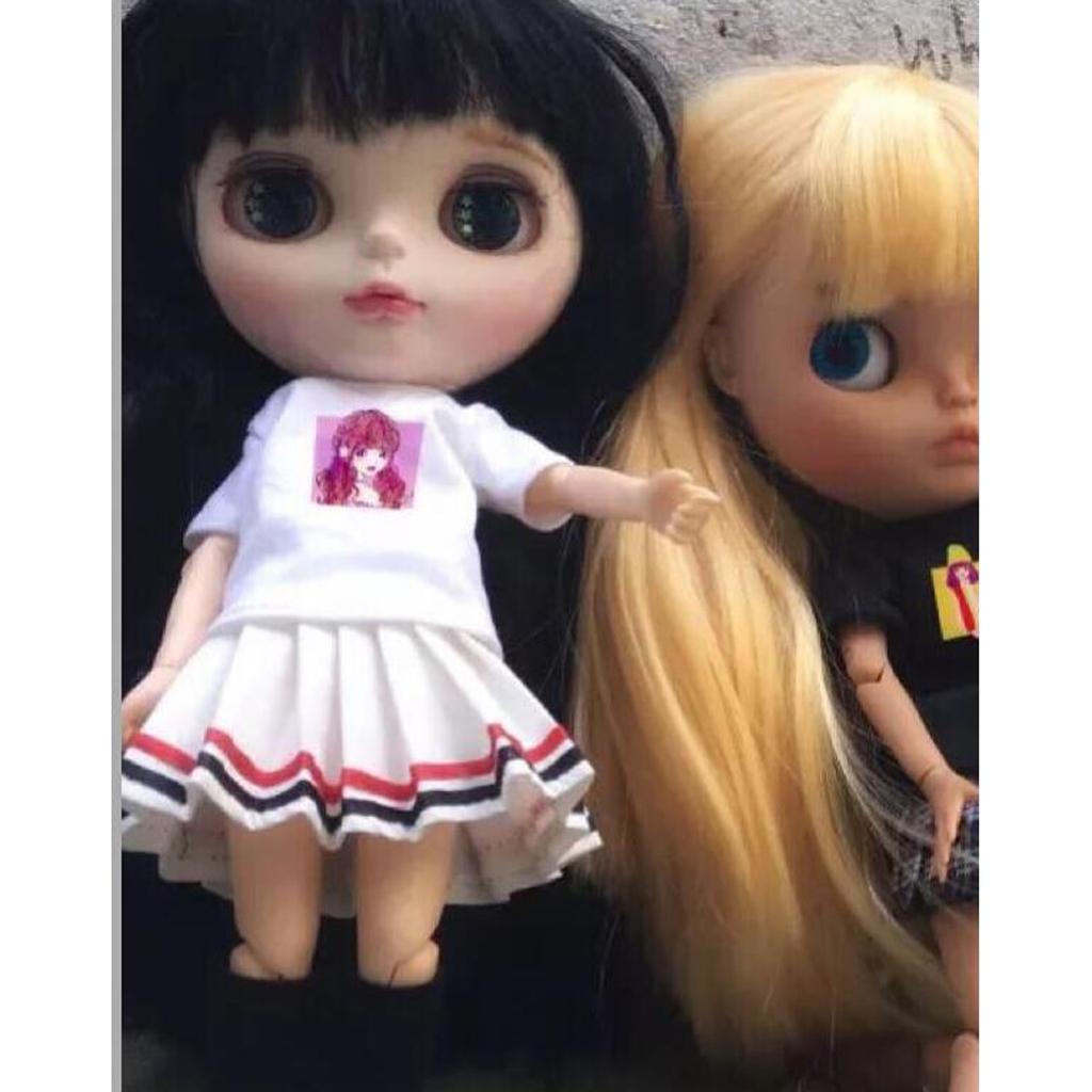 Classic Plaid/Striped Pleated Skirt for 12inch Blythe Pullip Azone Dolls Clothes