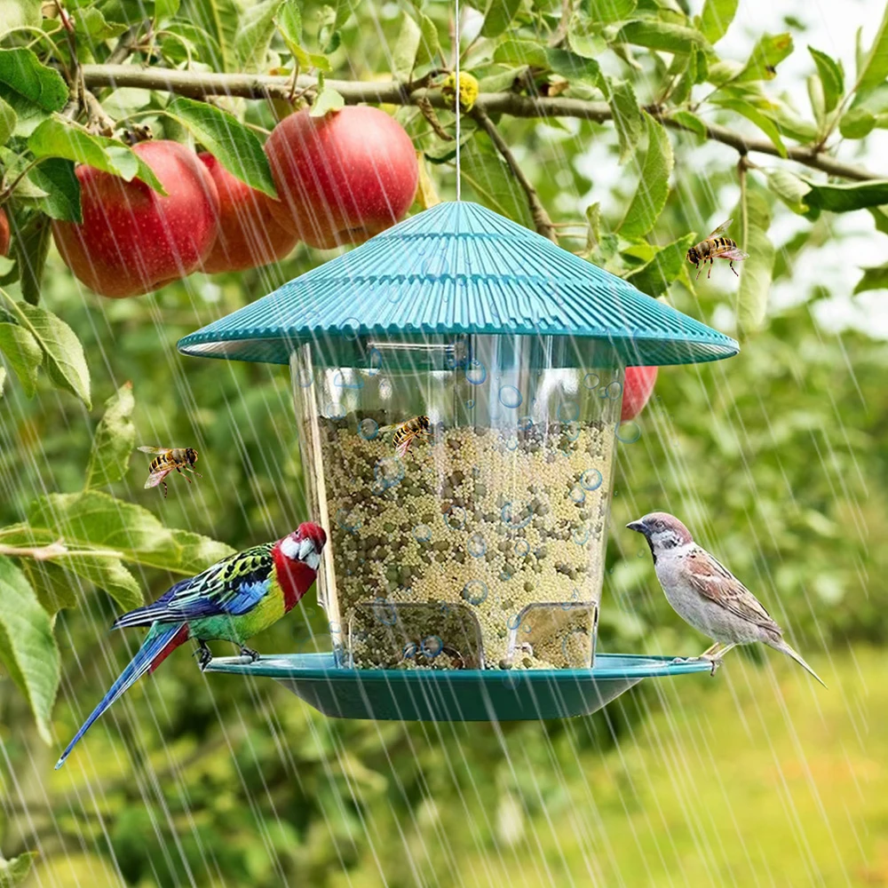Mangeoire solaire légère pour oiseaux Conteneur pour aliments pour oiseaux de grande capacité Station dalimentation pour oiseaux Daily Garden Tool®
