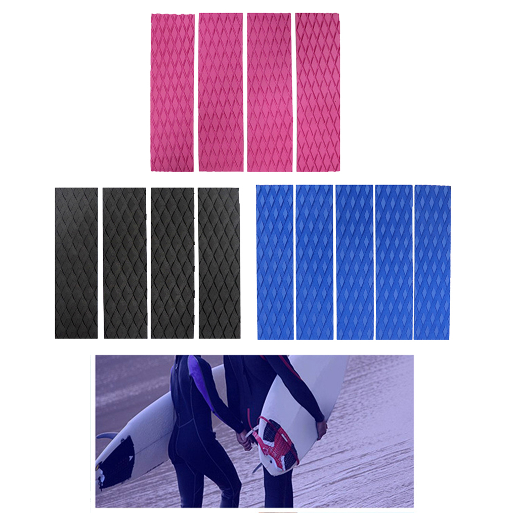 Non-Slip Surfboard Traction Pad Deck Mat EVA Foam for Skimboard Black