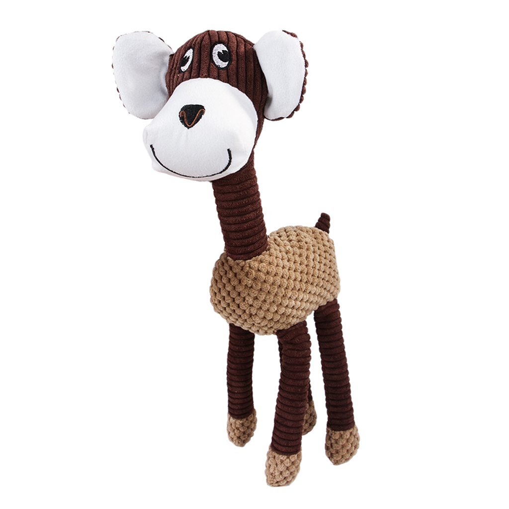 Pet Dog Bite Toy Giraffe Squeaker Toys For Aggressive Chewer Blue/Pink/Brown