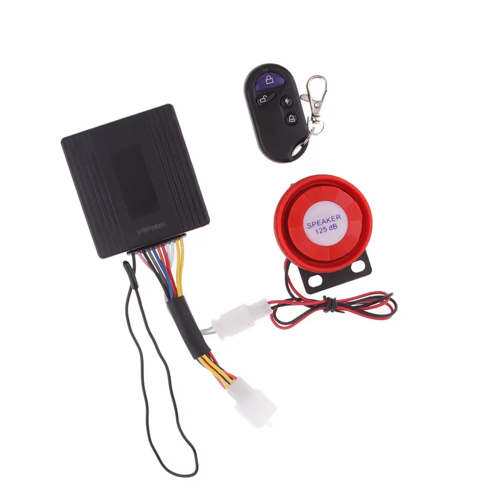1 Set Motorcycle Security Anti-theft Alarm System Kit With Remote Control