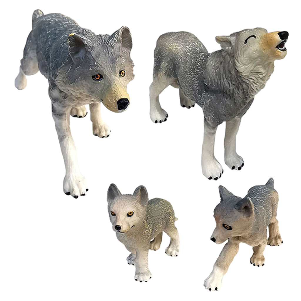 Realistic Plastic Wolf Animal Model Toy for Kids Ages 3-8 Wolves Figures Collectibles Gift Playset