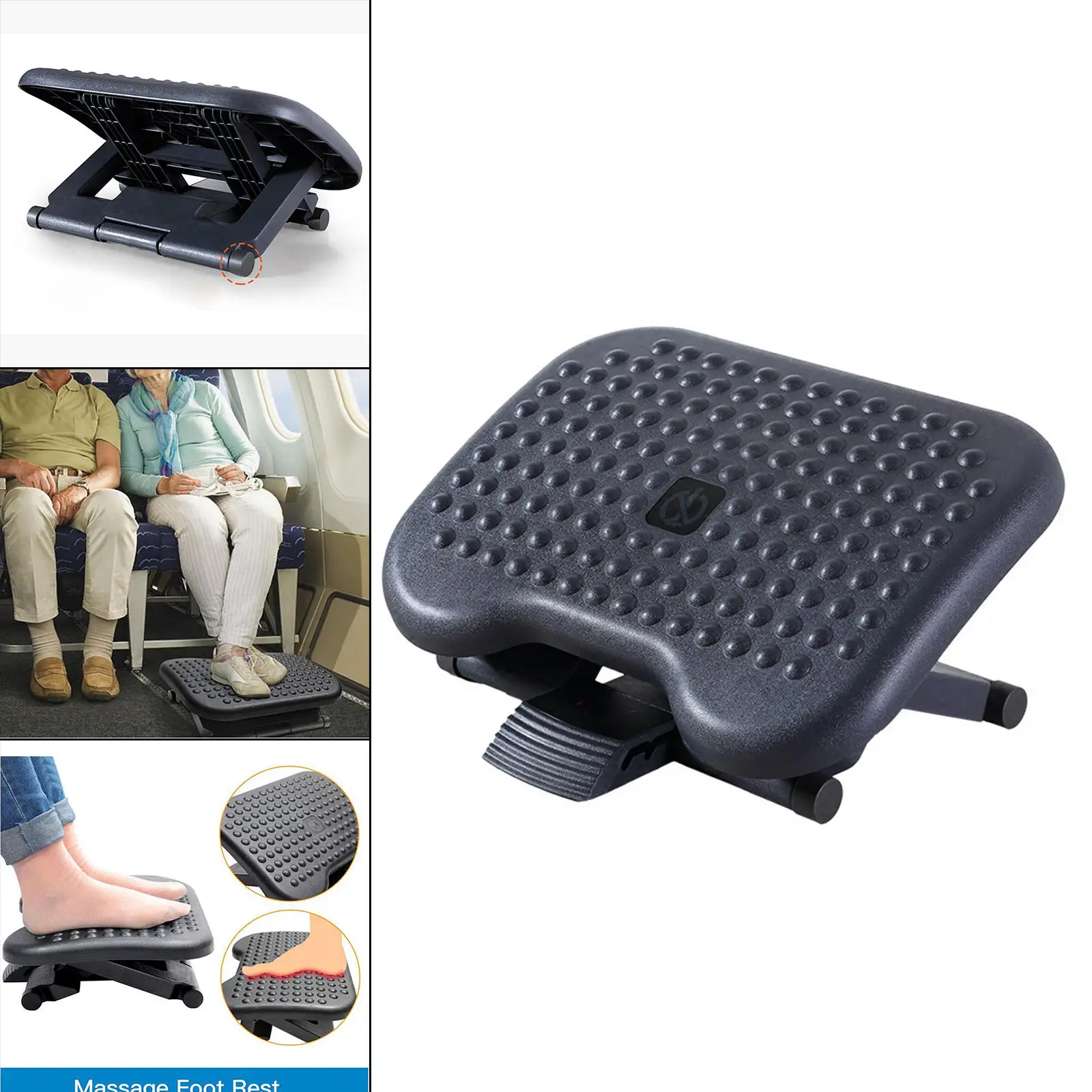 Ergonomic Feet Cushion Support Foot Rest, Under Desk Feet Stool Chair for Home Computer Work Chair Travel Footrest Massage