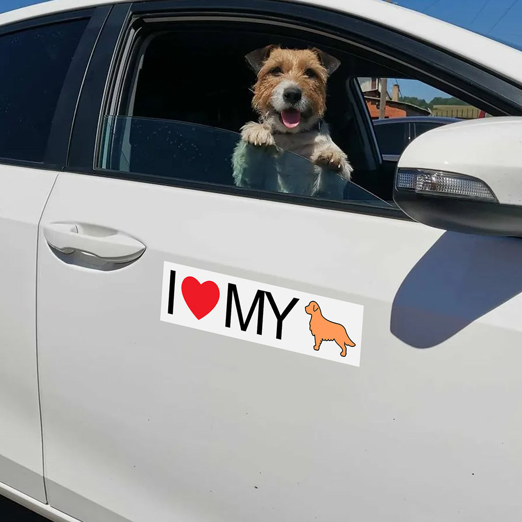 I Love My Pet Vinyl Decal Dog Sticker for Laptop Wall Car Truck Mirror Room