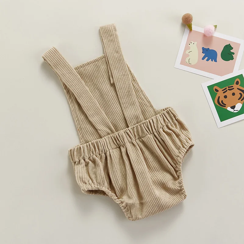 customised baby bodysuits Cute Newborn Baby Corduroy Jumpsuit Toddler Infant Sleeveless Bodysuits Kids Boys Girls Ribbed Backless Casual Outfits best Baby Bodysuits