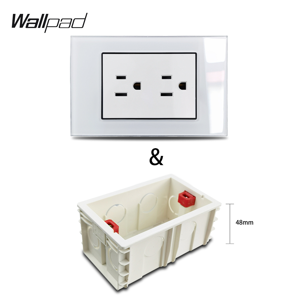 118*75mm UNS Buchse Wallpad L3 Gehärtetem Weiß Glas Panel AC Doppel UNS Japan Kanada Philippinen Thailand Stecker wand Steckdose – Detail 6