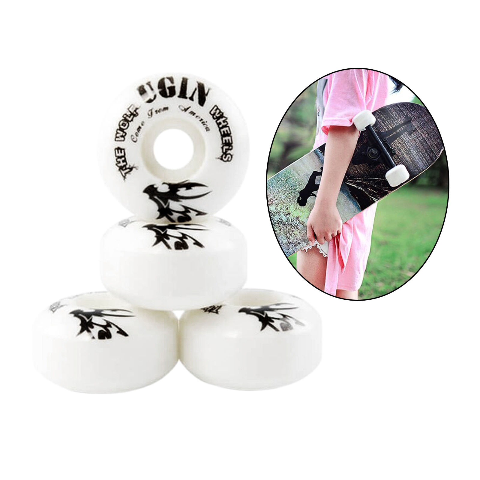 4Pcs Durable Skateboard Wheels Replacement 52x30mm Roller Outer Case Parts