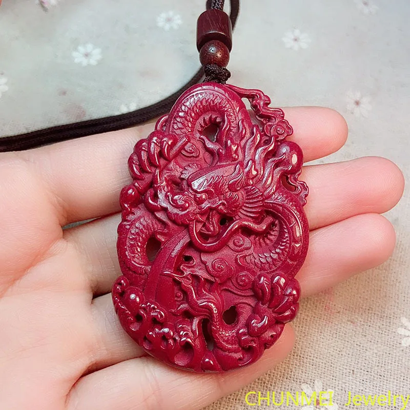 Fine 100% Hand-carved Natural Handcraft Dragons Pendant AAAAA 