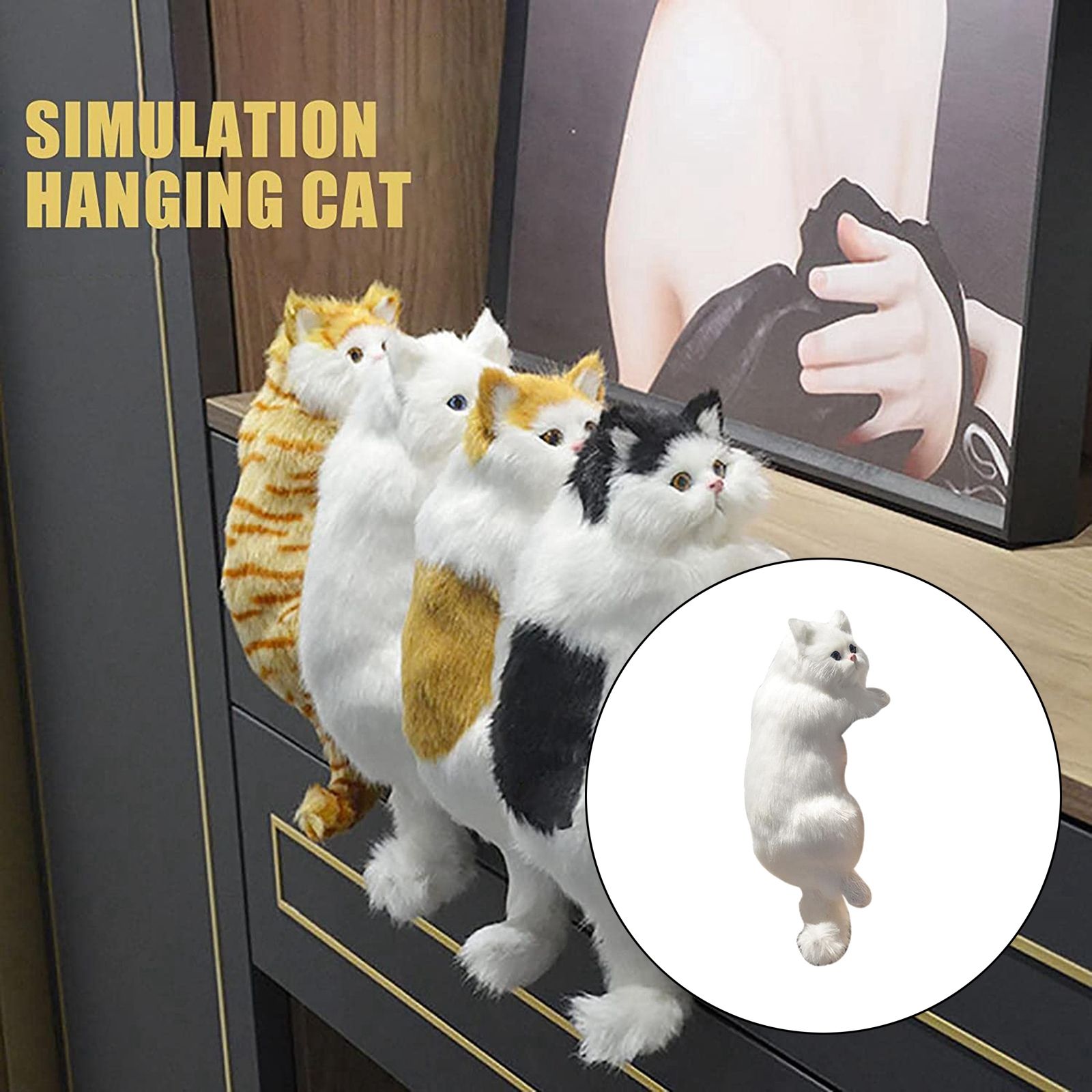 Simulation Plush Cat Statue Lifelike Plush Animal Handicrafts Toys for Wedding Gifts Table Desk Home Decor Art Ornaments