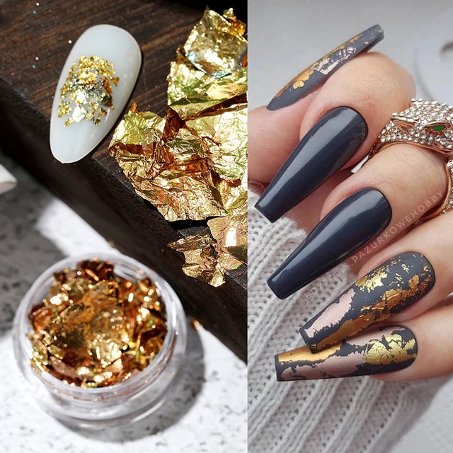 50g oro argento misto unghie Glitter polvere paillettes scintillanti forma  esagonale fiocchi robusti per Gel decorazioni per Nail Art accessori -  AliExpress