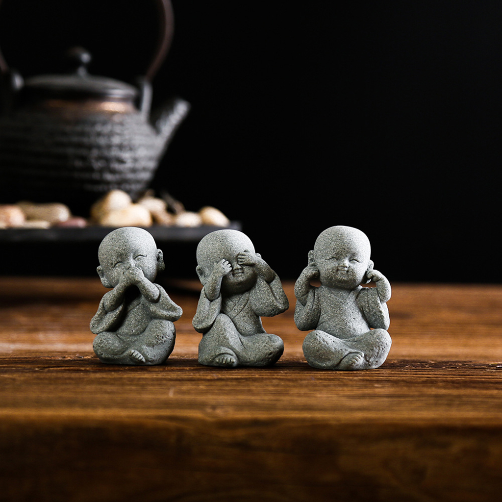 Fengshui Buddha Statues Baby Monk Home Office Miniature Sculptures Outdoor Indoor Decoration Landscape Figurine