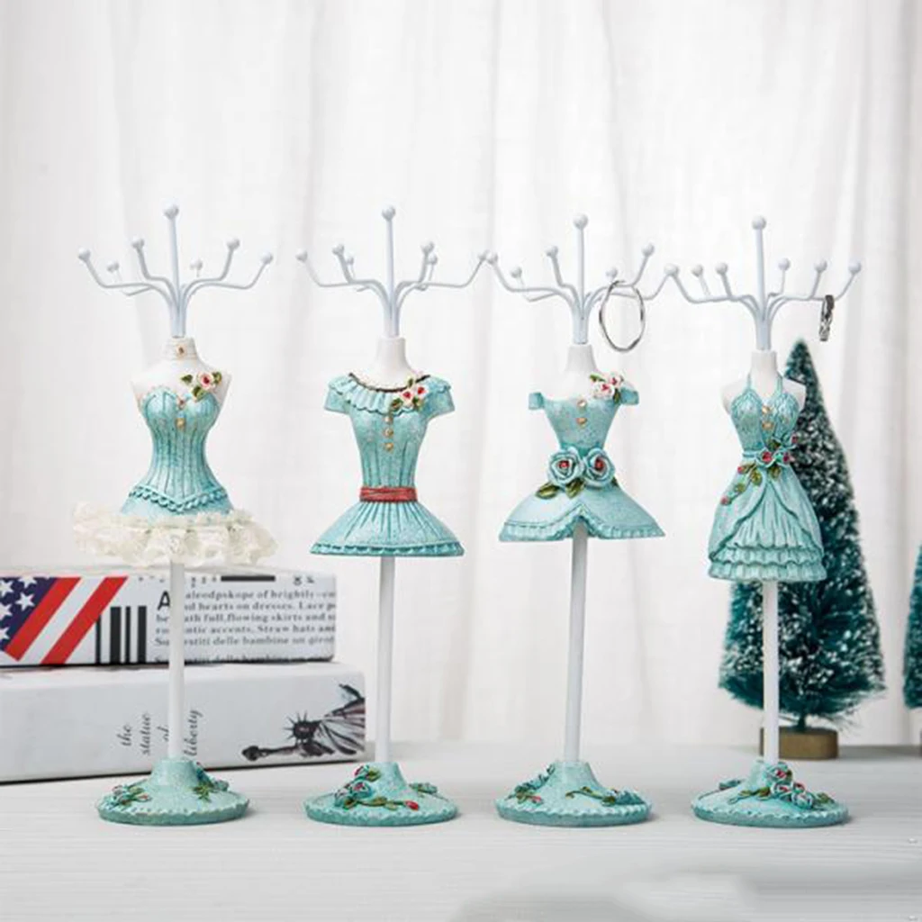25 cm/10 inch Elegant Jewelry Display Rack Hanger for Holding Necklace Bracelet Earrings Rings Romantic Blue