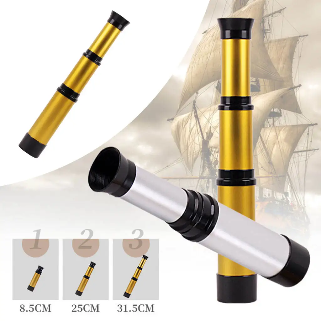 Telescope Collapsible Outside Pirate Monocular Zoomable Plastic Better Field of View Spyglass for Bird Watching Travel Climbing