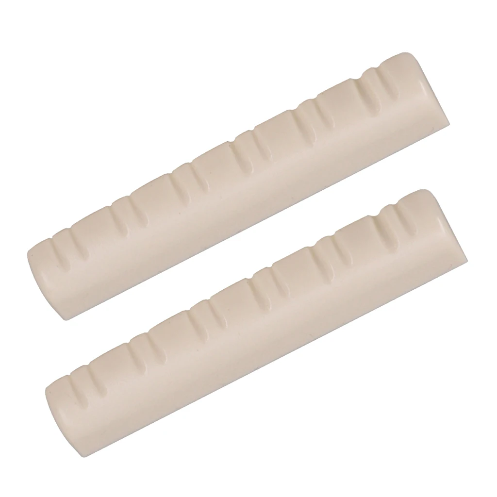 2x Curved Slotted Nut 12 String Guitar Instrument Replacements Beige Color