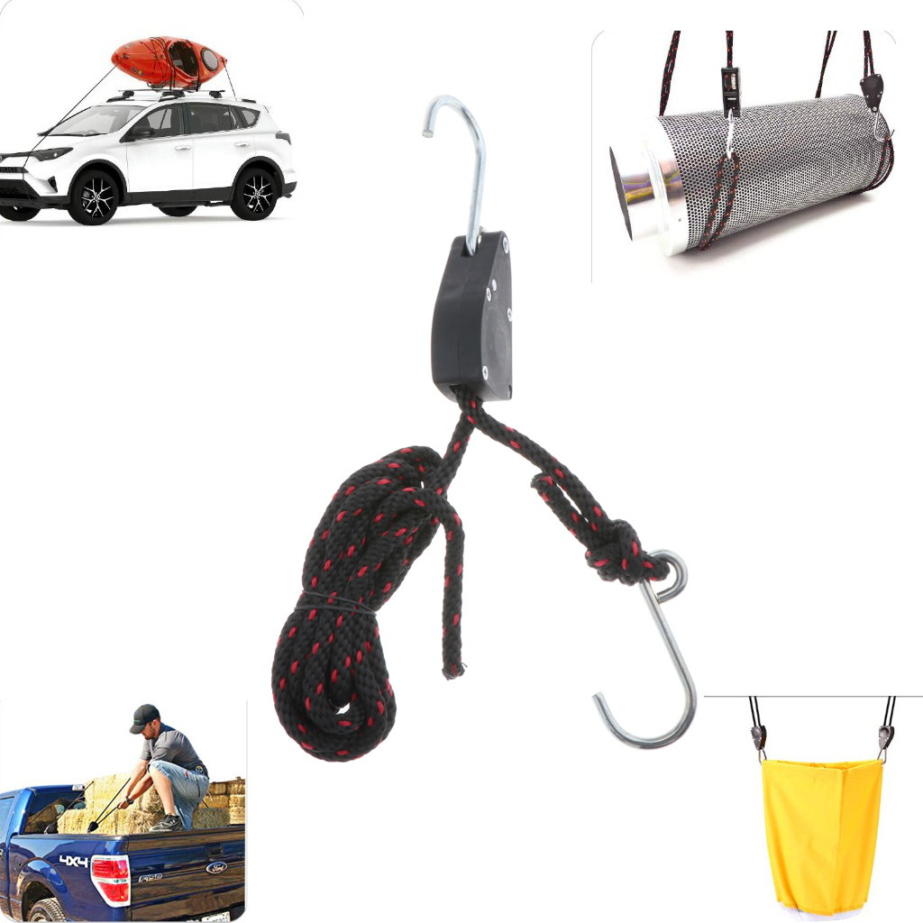 Rope Hanger Ratchet Kayak Canoe Bow and Stern Tie Downs Strap 136KG/300LBS 2.5M