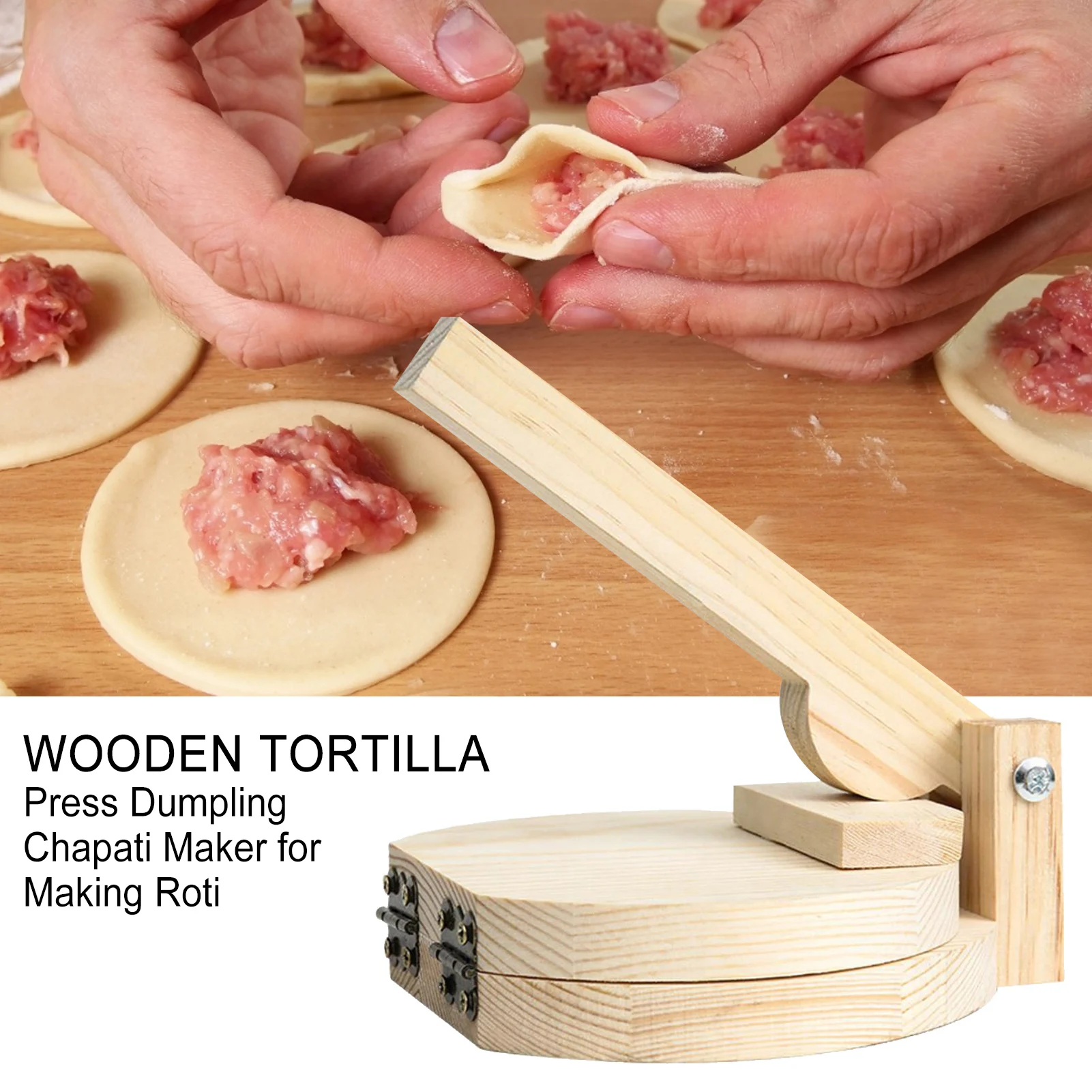 legno e taco DOITOOL Pressa per tortilla per pasta di legno pressatore per tortilla di mais gnocchi per la pelle per gnocchi 