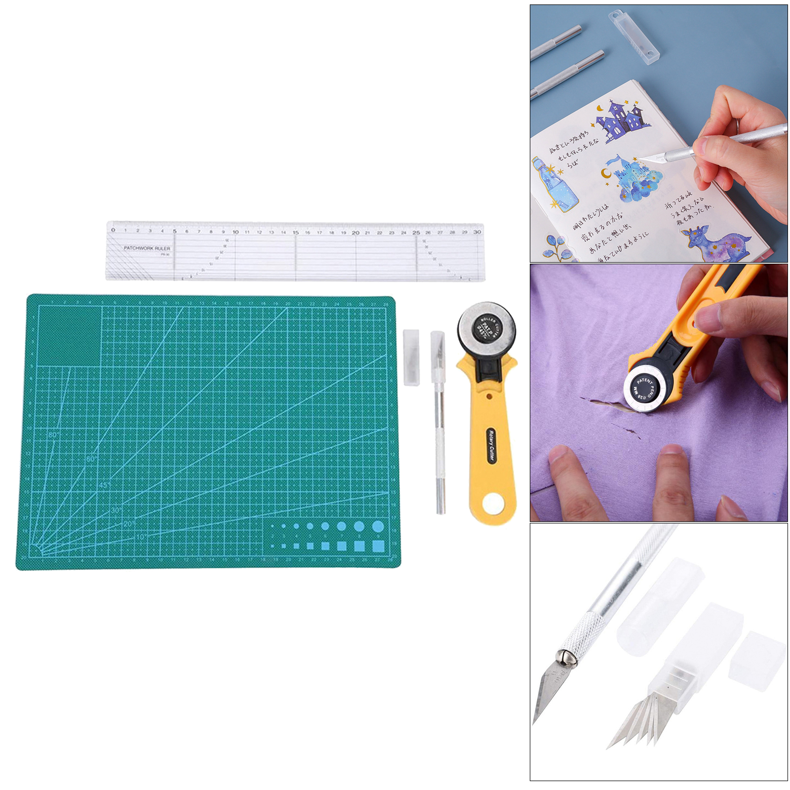 Craft Knives Quilting Rotary Cutter Art Kits Anti-slip Cutting Mat PVC Pad