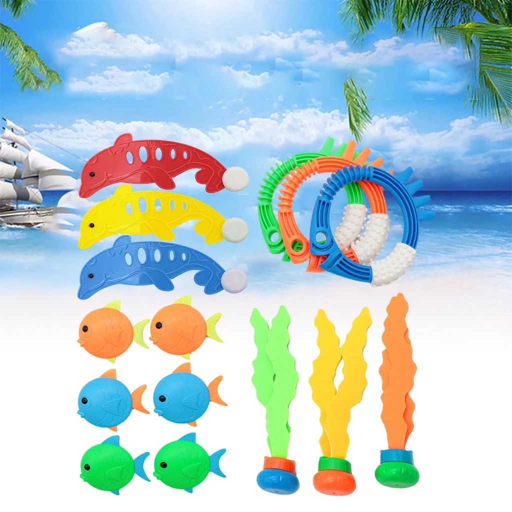 Swimming Pool Diving Toy for Party Game Ages 3 4 5 6 7 Dive Grass Diving Sticks Diving Gems Underwater Games
