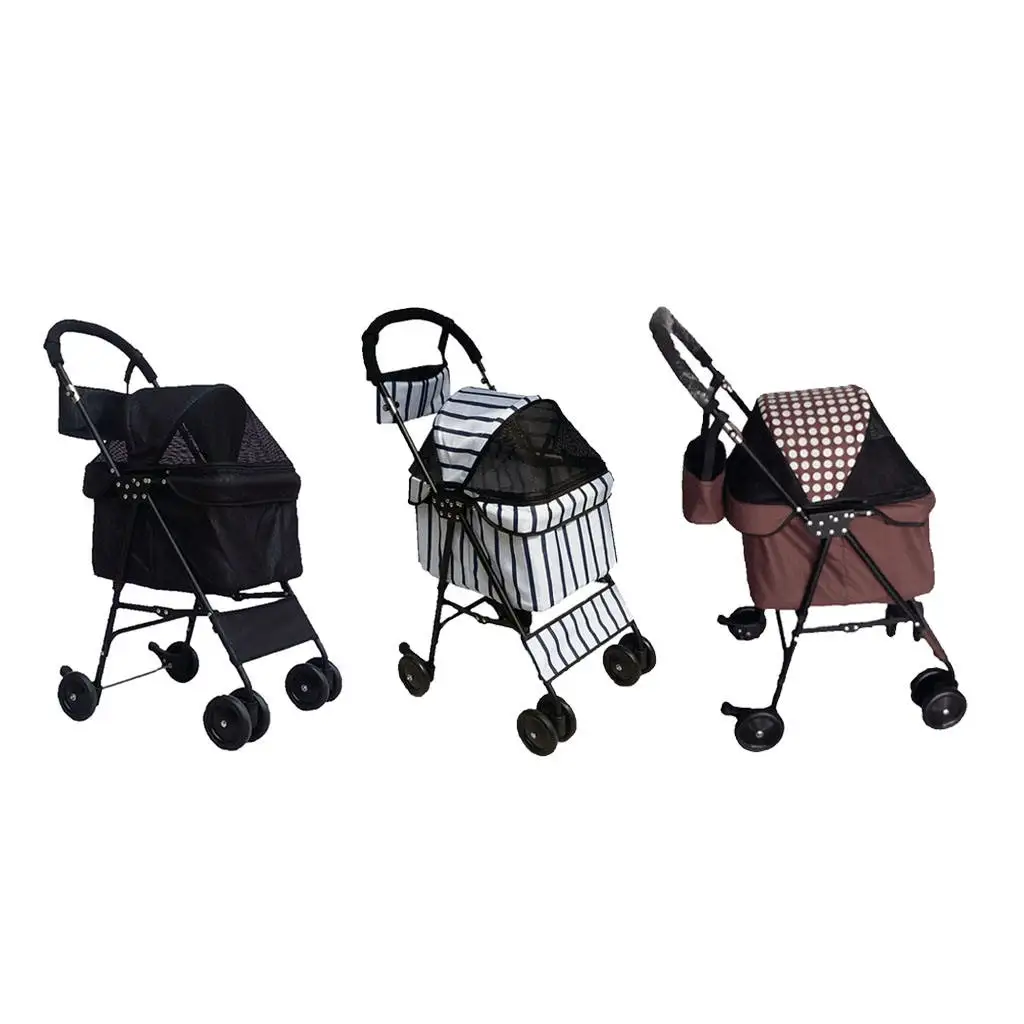 4-Wheels Pet Stroller Trolley, for Cat, Dog and other Household Animals, Foldable Carrier Strolling Cart
